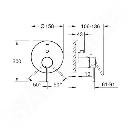 Grohe Essence - Mitigeur encastré pour 2 appareils, Cool Sunrise brossé 24058GN1