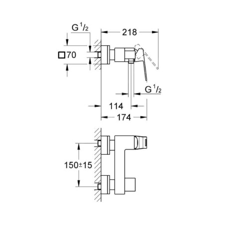 Grohe Eurocube - Mitigeur de douche, chrome 23145000