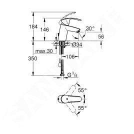 Grohe Eurosmart - Mitigeur de lavabo S, chrome 33188002