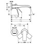 Hansgrohe Vivenis - Mitigeur de lavabo encastré, installation 2 trous, EcoSmart, blanc mat 75050700