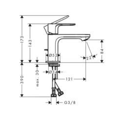 Hansgrohe Rebris E - Mitigeur de lavabo avec garniture de vidage, CoolStart, noir mat 72553670