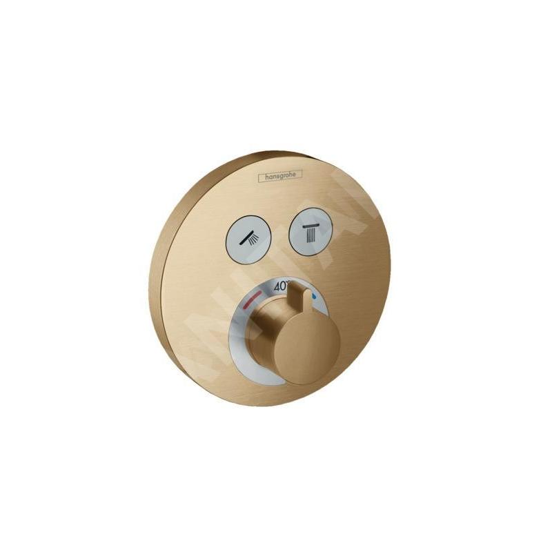 Hansgrohe Shower Select - Mitigeur thermostatique encastré, 2 sorties, bronze brossé 15743140 Hansgrohe Shower Select - Mitigeur thermostatique encastré, 2 sorties, bronze brossé 15743140