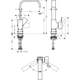 Hansgrohe Metropol - Mitigeur de lavabo avec bonde Push-Open, bronze brossé 32511140