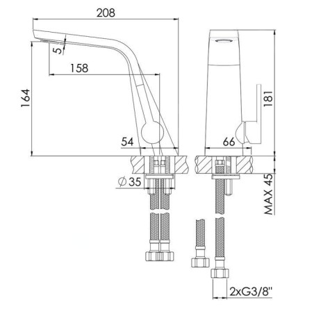 Steinberg 260 - Mitigeur de lavabo, nickel brossé 260 1010 1 BN
