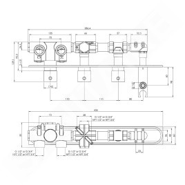 Sapho Mastermax - Mitigeur thermostatique encastré avec pommeau de douche, 2 sorties, chrome MB453