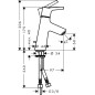 Hansgrohe Talis S - Mitigeur de lavabo 80 CoolStart avec tirette et garniture de vidage, chrome 72013000