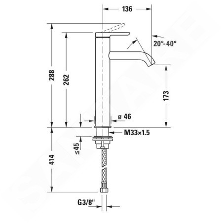 Duravit C.1 - Mitigeur de lavabo, chrome C11030002010