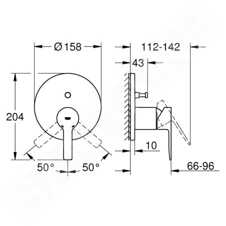 Grohe Lineare - Mitigeur encastré pour 2 sorties, Hard Graphite brossé 24064AL1