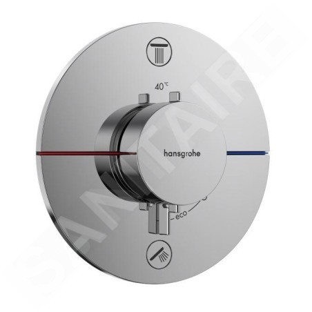 Hansgrohe ShowerSelect Comfort - Mitigeur thermostatique encastré pour 2 sorties, chrome 15554000