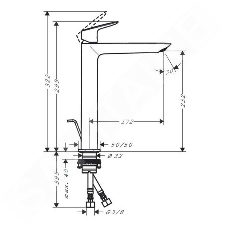 Hansgrohe Logis - Mitigeur de lavabo avec vidage, EcoSmart, noir mat 71257670
