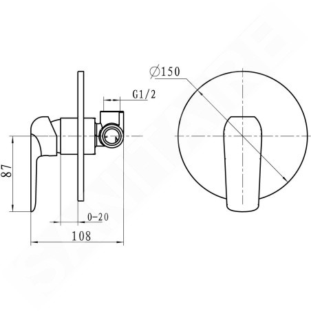 Novaservis Nobless Tina - Robinetterie de douche encastrée, chrome 38050,0