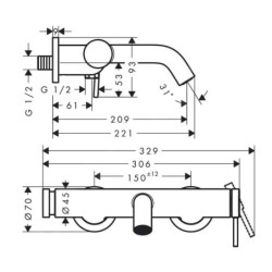 Hansgrohe Tecturis S - Mitigeur de baignoire, blanc mat 73422700