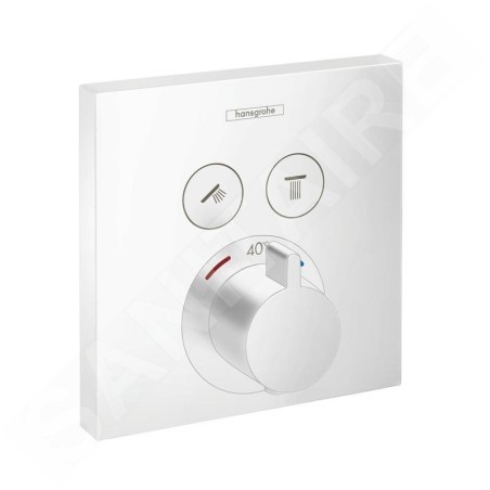 Hansgrohe Shower Select - Robinet thermostatique encastré avec 2 fonctions, blanc mat 15763700