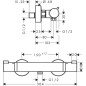 Hansgrohe Ecostat Comfort - Mitigeur de baignoire, noir chromé brossé 13116340