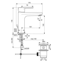 Ideal Standard Cerafine O - Mitigeur de lavabo avec vidage, chrome BC699AA