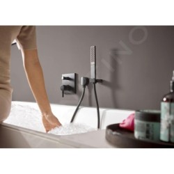 Hansgrohe Finoris - Mitigeur de baignoire encastré, 2 sorties, noir mat 76415670