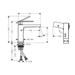 Hansgrohe Tecturis E - Mitigeur de lavabo, CoolStart, EcoSmart, blanc mat 73016700