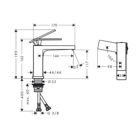 Hansgrohe Tecturis E - Mitigeur de lavabo, CoolStart, EcoSmart, blanc mat 73016700