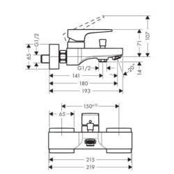 Hansgrohe Metropol - Mitigeur de baignoire, chrome 32540000
