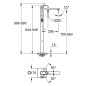 Grohe Eurocube - Mitigeur de baignoire au sol, avec accessoires, chrome 23672001 Grohe Eurocube - Mitigeur de baignoire au sol, avec accessoires, chrome 23672001