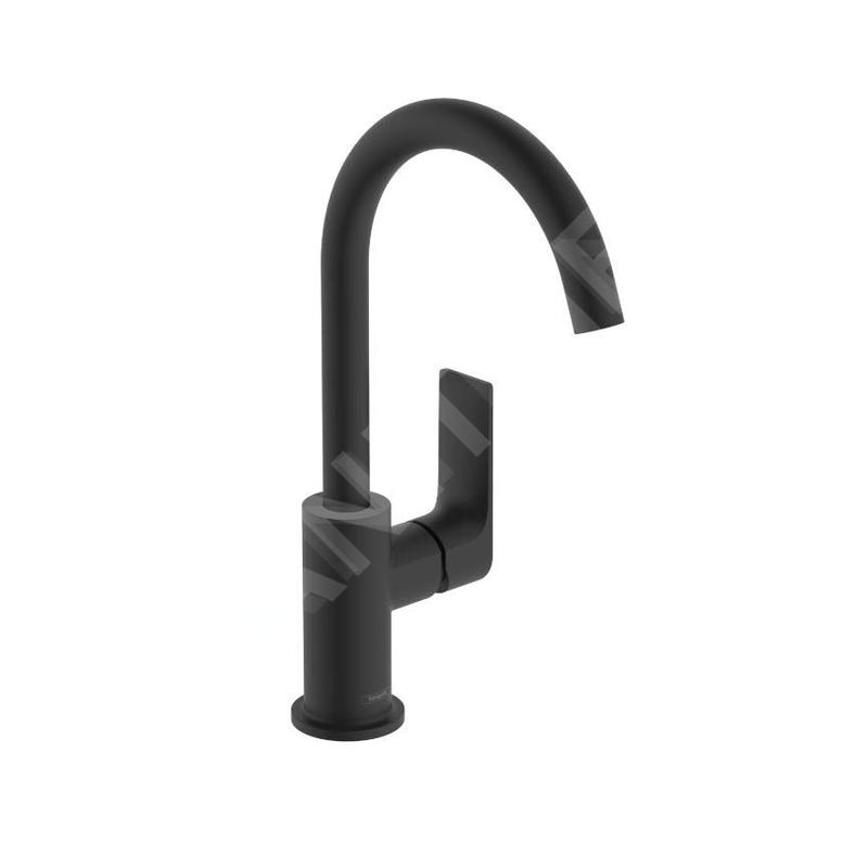 Hansgrohe Rebris E - Mitigeur de lavabo avec vidage et bec orientable, noir mat 72576670