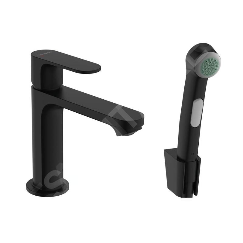 Hansgrohe Rebris S - Mitigeur de lavabo avec douchette de bidet, noir mat 72215670
