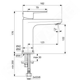 Ideal Standard Cerafine O - Mitigeur de lavabo, chrome BC554AA