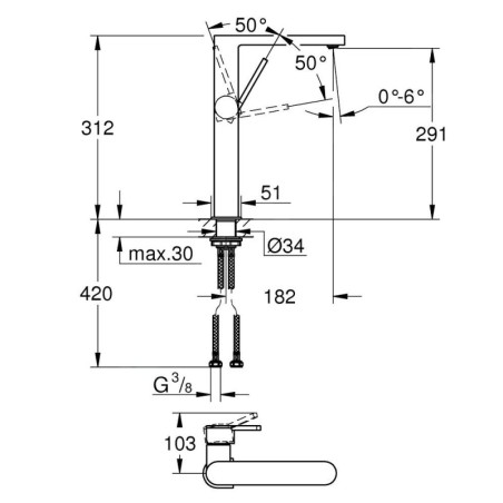Grohe Plus - Mitigeur pour vasque, supersteel 32618DC3