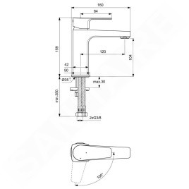 Ideal Standard Cerafine D - Mitigeur de lavabo, BlueStart, chrome BC687AA