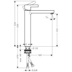 Hansgrohe Metris S - Mitigeur de lavabo, chrome 31023000