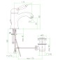 Sapho Kirké - Mitigeur de lavabo White, chrome KI02BC