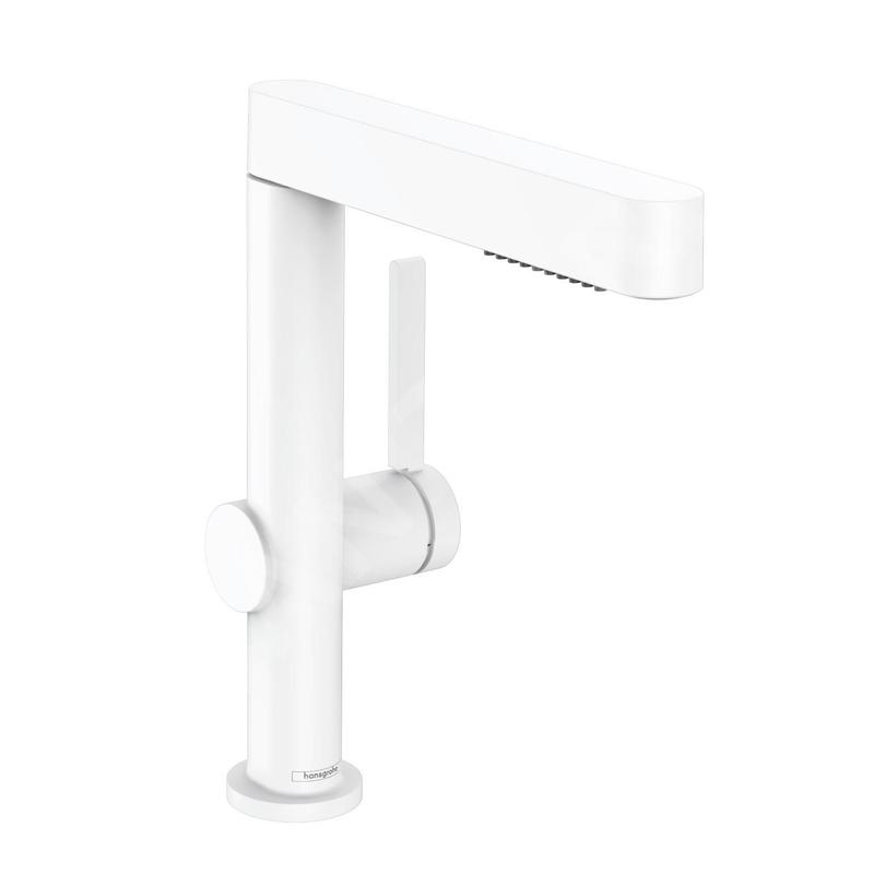 Hansgrohe Finoris - Mitigeur de lavabo 230, avec Push-Open et bec extractible, EcoSmart, blanc mat 76063700