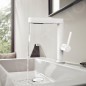Hansgrohe Finoris - Mitigeur de lavabo 230, avec Push-Open et bec extractible, EcoSmart, blanc mat 76063700
