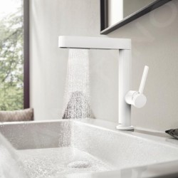 Hansgrohe Finoris - Mitigeur de lavabo 230, avec Push-Open et bec extractible, EcoSmart, blanc mat 76063700