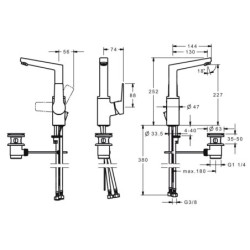 Hansa Twist - Mitigeur de lavabo avec garniture de vidage, chrome 09542203