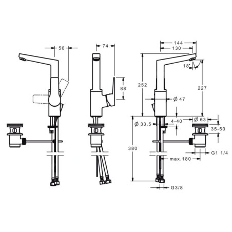 Hansa Twist - Mitigeur de lavabo avec garniture de vidage, chrome 09542203