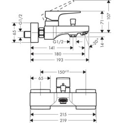 Hansgrohe Metropol - Mitigeur de baignoire, aspect doré poli 32540990