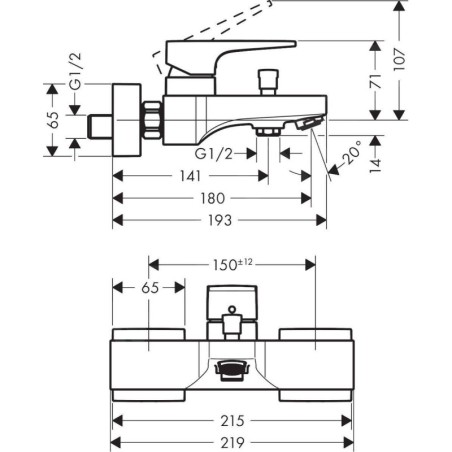 Hansgrohe Metropol - Mitigeur de baignoire, aspect doré poli 32540990