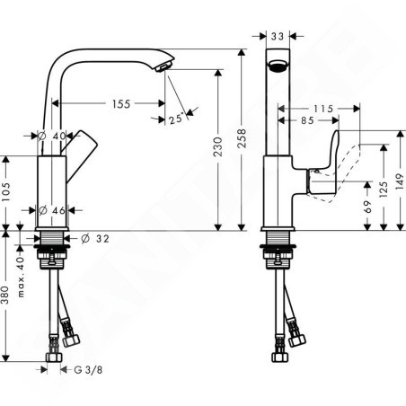Hansgrohe Metris New - Mitigeur de lavabo 230 avec garniture de vidage Push-Open, chrome 31187000