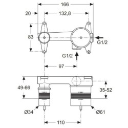 Ideal Standard Active - Corps d’encastrement pour mitigeur de lavabo encastré A5948NU