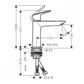 Hansgrohe Logis - Mitigeur de lavabo, CoolStart, EcoSmart, noir mat 71255670