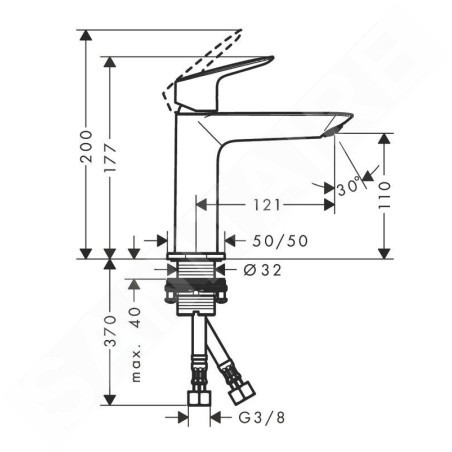 Hansgrohe Logis - Mitigeur de lavabo, CoolStart, EcoSmart, noir mat 71255670