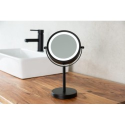 DAISY miroir cosmétique éclairage LED, Ø 150 mm, noir