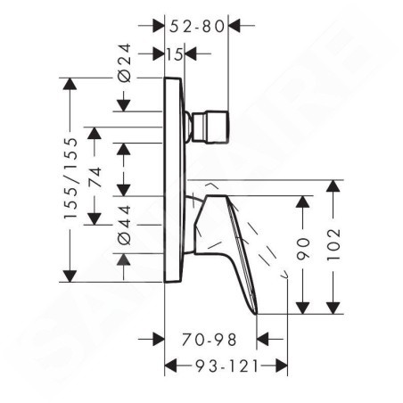 Hansgrohe Logis - Mitigeur encastré 2 sorties, noir mat 71405670