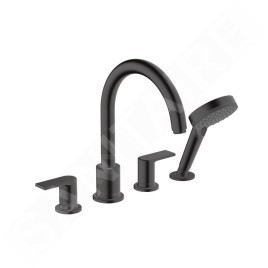 Hansgrohe Vernis Shape - Mitigeur sur le bord de baignoire, installation 4 trous, noir mat 71459670