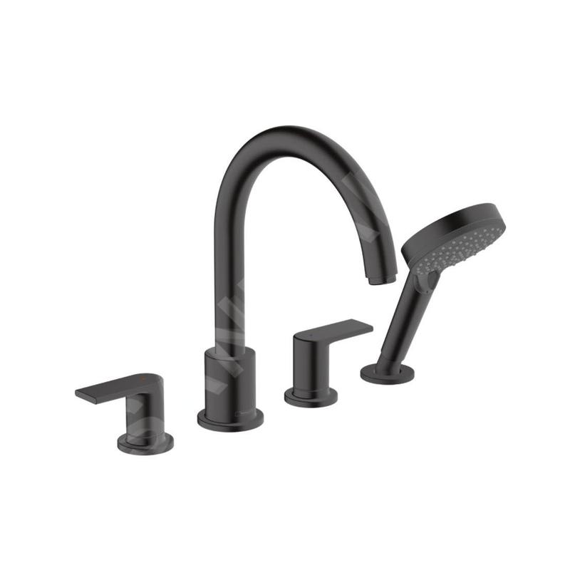 Hansgrohe Vernis Shape - Mitigeur sur le bord de baignoire, installation 4 trous, noir mat 71459670 Hansgrohe Vernis Shape - Mitigeur sur le bord de baignoire, installation 4 trous, noir mat 71459670