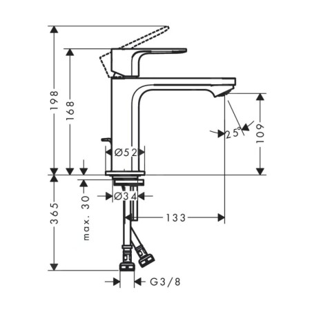 Hansgrohe Rebris E - Mitigeur de lavabo avec vidage, CoolStart, EcoSmart, noir mat 72589670