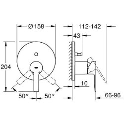 Grohe Lineare - Mitigeur encastrable pour 2 sorties, chrome 24064001