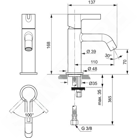 Ideal Standard Joy - Mitigeur de lavabo, chrome BC776AA
