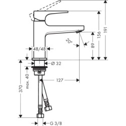 Hansgrohe Metropol - Mitigeur de lavabo avec bonde Push-Open, noir chromé brossé 32500340
